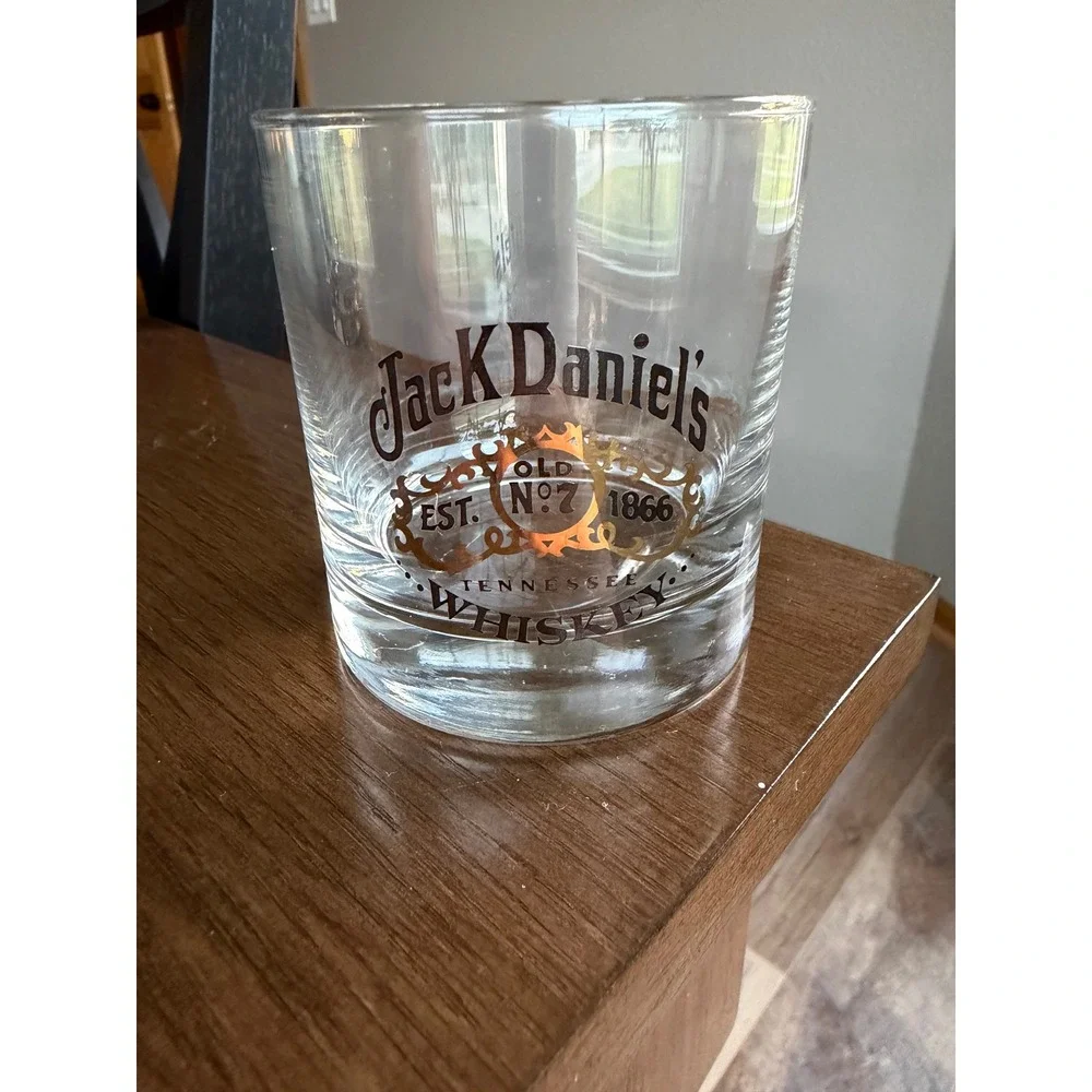 Jack Daniel's Old No. 7 Tennessee Whiskey Rocks Glass Set of 2 Barware Tumblers